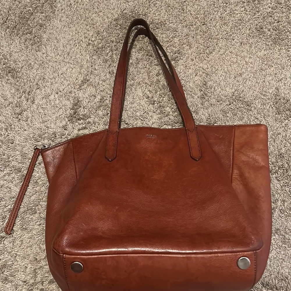 Fossil Leather Tote